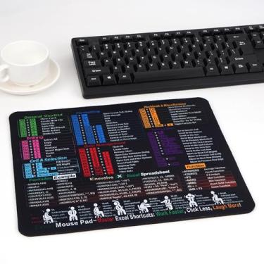 Imagem de Mouse pad para atalhos do Excel (30 cm x 24,9 cm), folha de referências de escritório mousepad para computador
