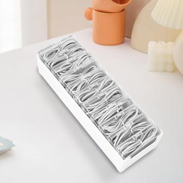 Imagem de Caixa organizadora de cabos com 11 recipientes pequenos, caixa de gerenciamento de fios de mesa para mesa de escritório, casa, organizador de cabos de alimentação para cabos de carregamento e