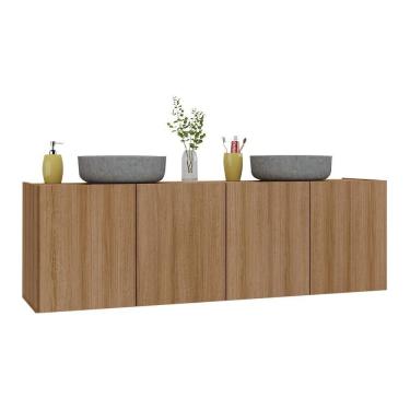 Imagem de Gabinete De Banheiro 123,5cm Suspenso 4 Portas Multimóveis Mp5047 Rustic Rustic