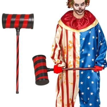 Imagem de Martelo de Palhaço pra Fantasia de Halloween Adulta Masculina de Luxo Grande Arma Marreta Porrete de Brinquedo