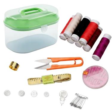 Imagem de Kit de costura doméstica de 10 peças, conjunto portátil de linha e agulha com ferramentas essenciais para consertar em casa