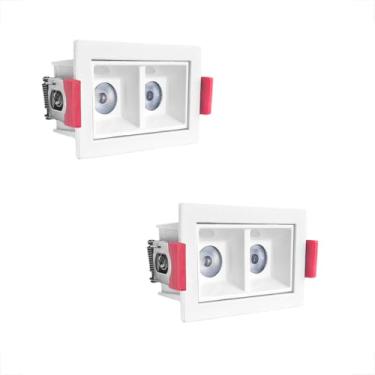 Imagem de 2 Mini Spot Downlight Duplo Led Embutir Varanda 4000k Bet85