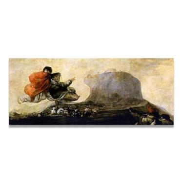 Imagem de LKXGRRSFG Visão fantástica Francisco De Goya Impressão em tela romântica espanhola - Obra-prima do influente pintor romântico 50 x 100 cm sem moldura