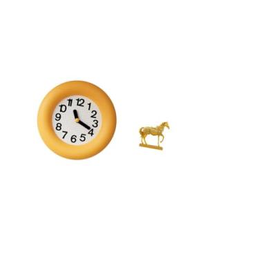 Imagem de Fenteer Relógio de Parede Silencioso E Contemporâneo em Madeira com Escultura de Cavalo em Resina Gravada, Ideal para Cozinha, Sala de Jantar, Quarto Ou Escri