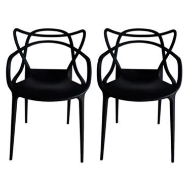Imagem de Kit Com 2 Cadeiras Aviv Estrutura Em Polipropileno Fratini Preto