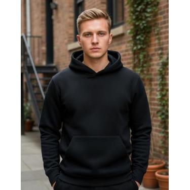 Imagem de Moletom Canguru Com Capuz Unissex Básico Confortável Casual - Slim Fit