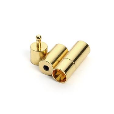 Imagem de Linsoir Beads — Fivela de metal com fecho de baioneta cilíndrica forte para conectores de acabamento de 2 mm de couro redondo com fivela de acabamento banhado a ouro pacote com 20, Dourado, 3MM, 20