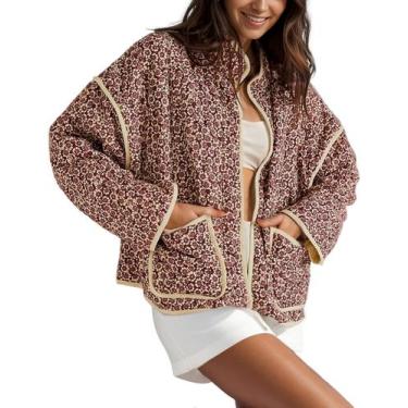 Imagem de Jaqueta Arssm Floral Acolchoada Puffer Vintage Red para mulheres