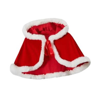 Imagem de KiBcsLic Capa Natalina Curta com Capuz, Perfeita para Bailes de Máscaras em Clubes, Vermelho