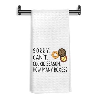 Imagem de WARDOS Toalhas de cozinha Scout Cookies, presentes para amantes de biscoitos, toalhas de mão para decoração de cozinha, Sorry Can't Cookie Season Quantas caixas panos de prato de chá pano de secagem