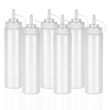 Imagem de WELKOR Garrafas de espremer condimento Kitchen Foodservice de 680 g para molhos, com tampa de torção, à prova de vazamento, mostarda, xarope, molhos, molhos, óleo, ketchup, plástico livre de BPA