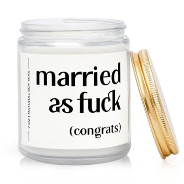 Imagem de Presentes de casamento engraçados para casais, presentes de chá de panela, vela de cera de soja perfumada de lavanda de 200 ml, ideal para noivos recém-casados