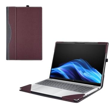 Imagem de RUNMEIJIA Capa de laptop para HP OmniBook 5 de 14 polegadas [não compatível com nenhum outro modelo] 2 em 1 destacável couro PU capa protetora para notebook bolsa de computador (vinho vermelho)