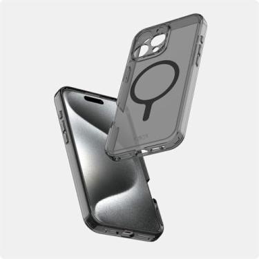 Imagem de Avana Creation - Capa de cinza de gelo para iPhone 16 Pro Max, capa de telefone transparente clássica, compatível com MagSafe, antiamarelamento, autorreparação, materiais 100% reciclados