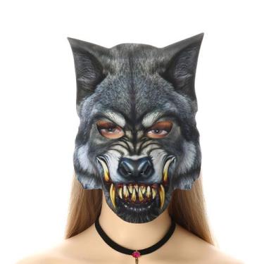 Imagem de Fantasia de cosplay de meia face Mask Animal Wolf EVA para adultos - y