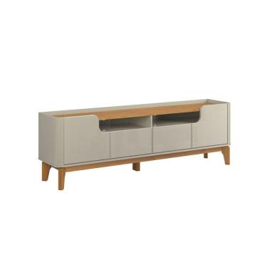 Imagem de Rack Estante Flip 4 Portas Para Tvs Até 60 Polegadas Off White Com Cinamomo