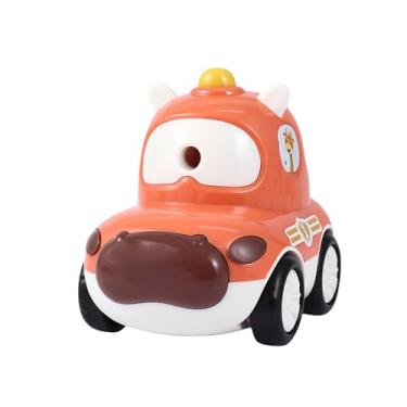 Imagem de GZBABY Apontador de lápis manual, apontador de lápis de manivela com espessura de ponta ajustável, formato de carro esportivo fofo (rosa escuro)