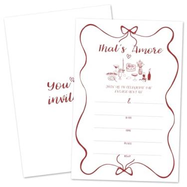 Imagem de ZARYFANCHY Convites de festa de noivado de arco para Sr. e Sra. Preencha convites em branco com envelopes, 25 convites de recepções de noivado, lembrancinhas de festa e suprimentos -15