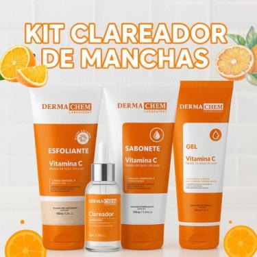 Imagem de Kit Skincare Completo 4 Itens Clareador de Melasma Clear Manchas Esfol