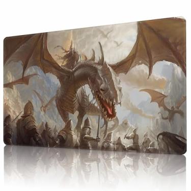 Imagem de AIRCBC Playmat for MTG TCG Board Game Card Game Trading Card Game Play Mat Rubber Base Smooth Surface Stitched 23.5x13.8in and Free Storage Bags