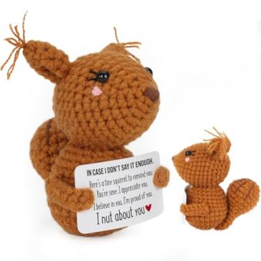 Imagem de Anniversary Funny Gift for Boyfriend, Husband, Sentimental Crochet Squirrel Keepsake with Naughty I Nut About You Card, Unique Valentines Day Gift for Him