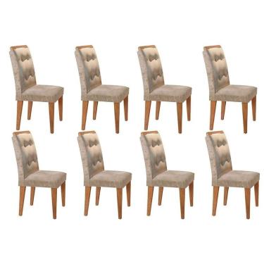 Imagem de Cadeira Sala de Jantar Imperatriz Kit 8 Un Imbuia/Capuccino Chocolate - Rufato