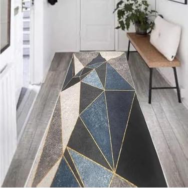 Imagem de Tapete 2,00x0,60 Super indiano, PICB18 Tons Terrosos com Detalhes azul e dourados, Passadeira Quarto