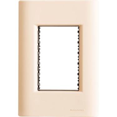 Imagem de Placa 3 Postos 4x2 Tramontina Giz Nude Soft Touch Suporte