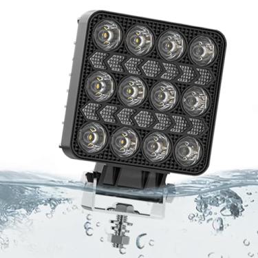 Imagem de Luzes LED off road, luzes LED de trabalho para caminhão - Luzes de nevoeiro quadradas LED de 4 polegadas | Acessórios impermeáveis ​​para veículos, faróis de nevoeiro de condução de alto brilho para c