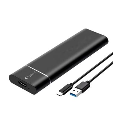 Imagem de Gabinete de disco rígido – protocolo NGFF/SATA, interface USB, transferência de alta velocidade de 5 Gbps, suporta discos rígidos de 8 TB, design de concha de metal elegante, adequado para laptops e