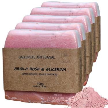 Imagem de Sabonete Facial Argila Rosa 3x 100g – Revitalizante Natural e Artesanal com Glicerina