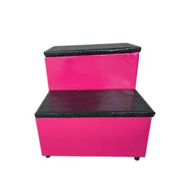 Imagem de Escada Auxiliar 2 Degraus Antiderrapante Beleza - Rosa Pink - D Inovar