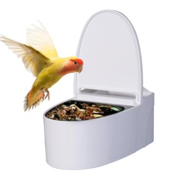 Imagem de Vaso sanitário para pássaros | Ferramenta de treinamento de vaso sanitário de parede - Tigela de alimentação multifuncional destacável, alimentador de ração animal para calopsitas, periquitos