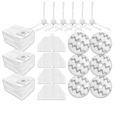 Imagem de Kits de Acessórios para Aspirador Pó Autolimpante Eva Inclui Pincéis Laterais Panos Mop Filtros Sacos Fácil Substituir Potência Limpeza Duradoura Efetivamente Sujeira Lixo Cabelo Mantém o Robô em Dese
