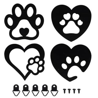 Imagem de Nextpal Conjunto de decoração de parede com estampa de pata de cachorro, arte de parede de madeira para casa, cozinha, banheiro, sala de estar, quarto, berçário, decoração de interiores, por donos de