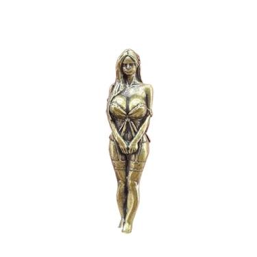 Imagem de Estátua em miniatura de arte corporal feminina de latão, minissaia de metal, modelo de mulher, escultura, decoração de carro, homens, colecionar, estatuetas, presentes, peso de papel