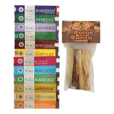 Imagem de Incenso Massala Vijayshree Golden Nag 12 Aromas Mistos + Palo Santo 50g
