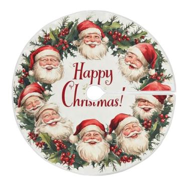 Imagem de SEHANY Saia para árvore de Natal, 122 cm, Papai Noel, vermelha, decoração de árvore de Natal, tapetes para decoração de festa de Natal em casa