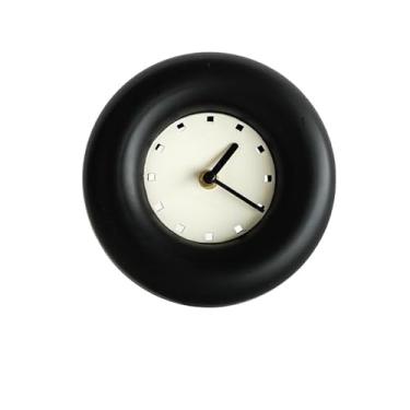 Imagem de Relógio de parede Relógio de parede redondo pequeno e minimalista moderno com decoração mesa silenciosa para decoração de casa(Preto)