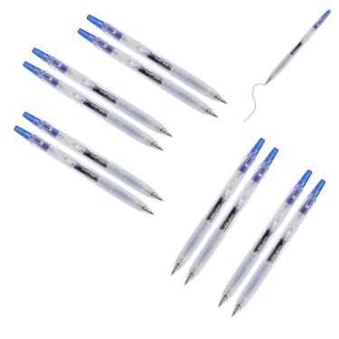 Imagem de GZBABY Caneta de gel de ponta fina, 10 peças, canetas esferográficas retráteis com aderência macia, 0,5 mm, tinta de secagem rápida (azul)