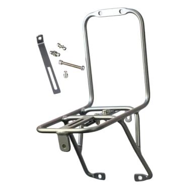 Imagem de menolana Bagageiro dianteiro para bicicleta, acessório para alforjes, liga de alumínio, profissional, prático e de, Prata