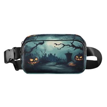 Imagem de CEBUGI Pochetes de caminhada para homens e mulheres, moda noite de Halloween, pochete resistente à água com cinto ajustável para treino, viagem, corrida