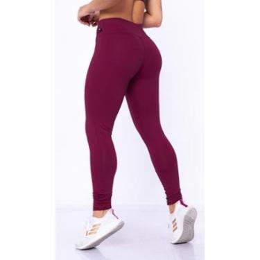Imagem de Calça Legging Feminina Poliamida Lisa Tecido Muito Grosso Cós Alto Confortável Wolfox-Feminino