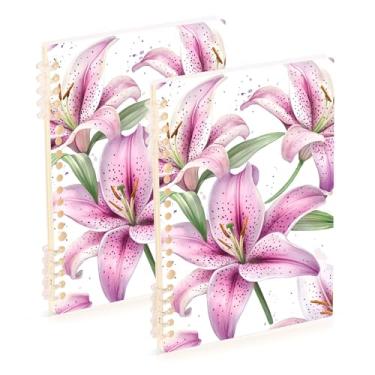 Imagem de Burbuja Cadernos com nome, papel pautado universitário A5 com 60 folhas, fichário para escritório, 2 unidades