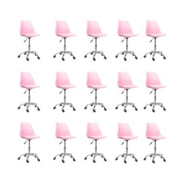 Imagem de Cadeira Office Base Cromada com Rodízio Giratória Saarinen - Oficial W