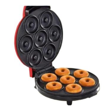Imagem de MáQuina De Donuts PortáTil – Mini MáQuina De Donuts, A Escolha Ideal Para O Café Da Manhã E Lanches(Vermelho)