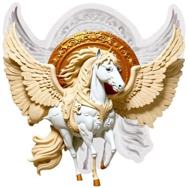 Imagem de MYPRACS Pegasus Fondant Molde de silicone para decoração de bolos de açúcar, topo de cupcake, pasta de goma de chocolate, argila de polímero
