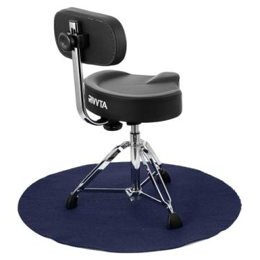 Imagem de PATIKIL Tapete de cadeira de escritório de 89,9 cm, tapete redondo para cadeira de mesa, protetor de piso rígido, antiderrapante, tecido de poliéster para computador, cadeiras giratórias, tapetes de