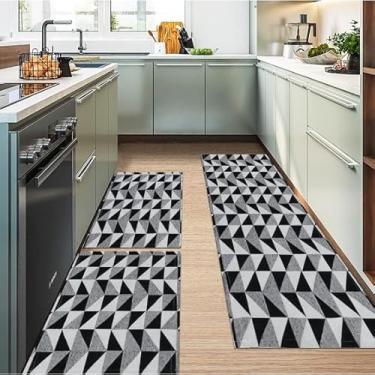 Imagem de Jogo de passadeira de cozinha tapete em jacquard antiderrapante 3 peças decoração impecável(Jogo Passadeira M1)