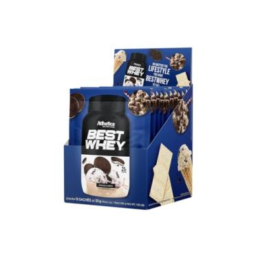 Imagem de DISPLAY BEST WHEY 15 SACHES COOKIES CREAM - ATLHETICA
